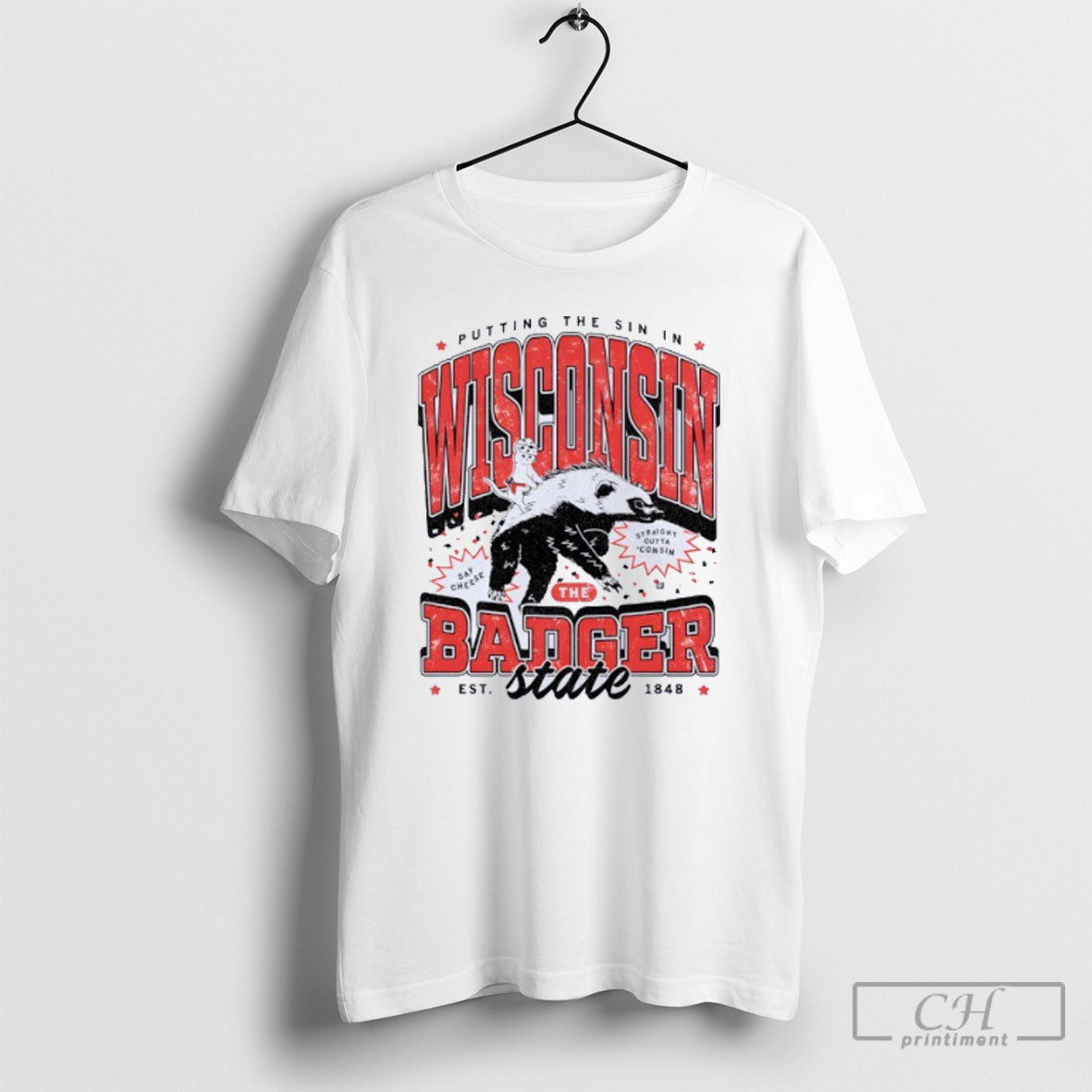 Putting The Sin In Wisconsin Badger State Max - Adult & Kids T-Shirts, Sweatshirts & Hoodies apparel design preview 1