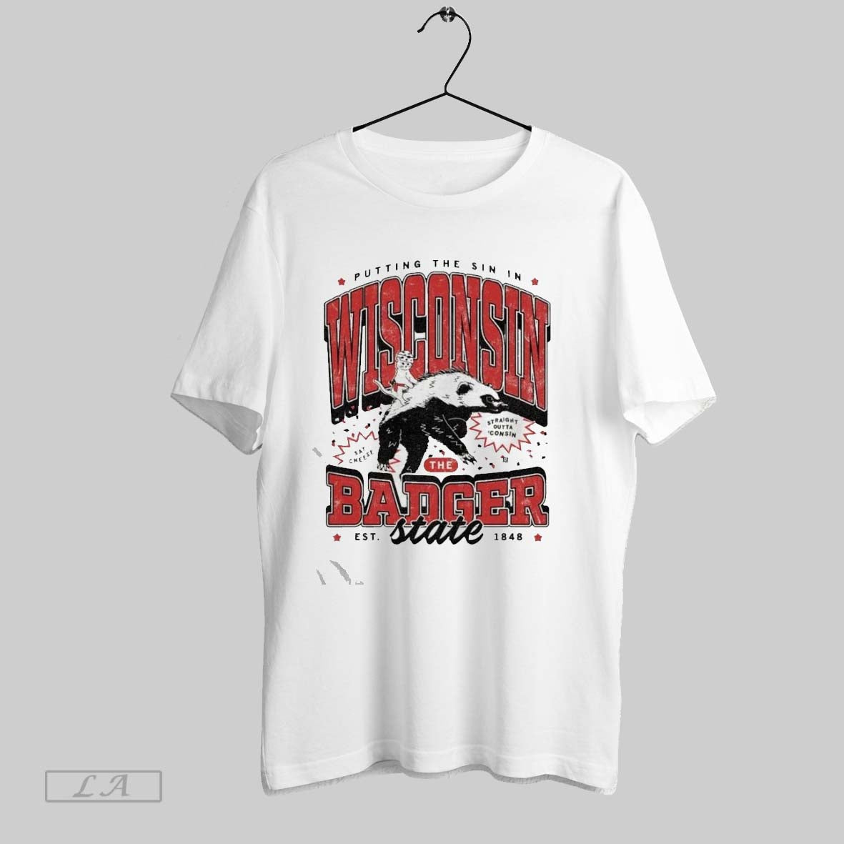 Putting The Sin In Wisconsin Max Collegiate - Adult & Kids T-Shirts, Sweatshirts & Hoodies apparel design preview 1