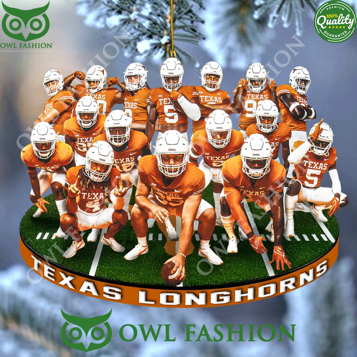 Texas Longhorns players football go plastic ornament - Adult & Kids T-Shirts, Sweatshirts & Hoodies apparel design preview 1