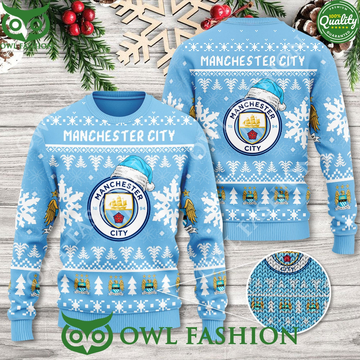 Manchester City Logo Light Blue Premier League 3D - Adult & Kids T-Shirts, Sweatshirts & Hoodies apparel design preview 1