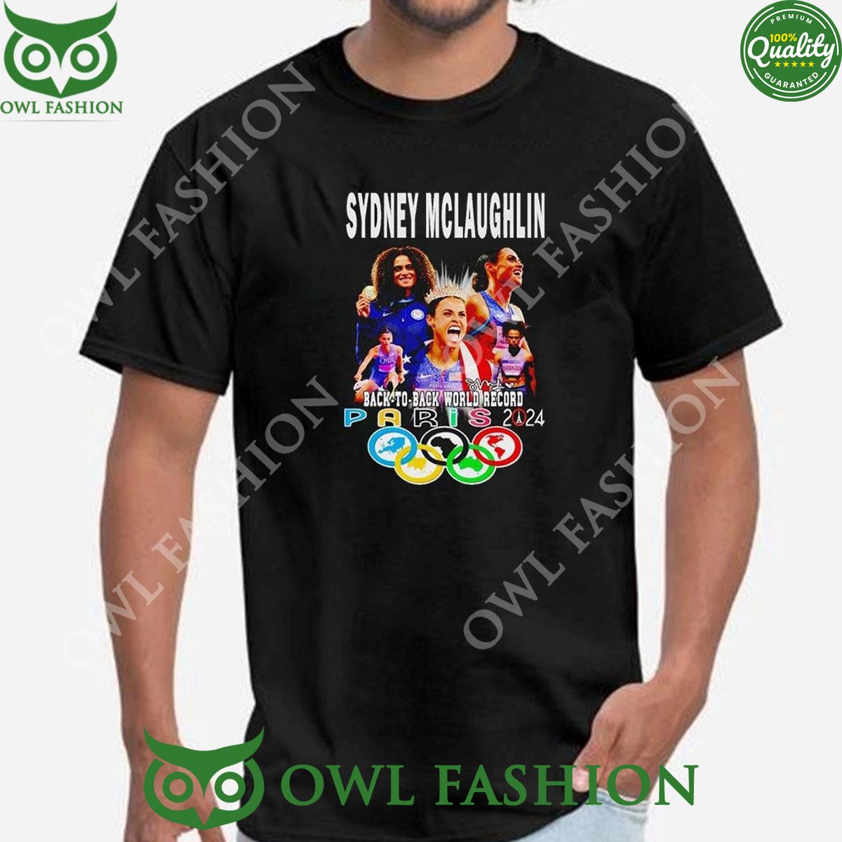 Sydney Mclaushlin World Record Olympic Paris 2024 - Adult & Kids T-Shirts, Sweatshirts & Hoodies apparel design preview 1