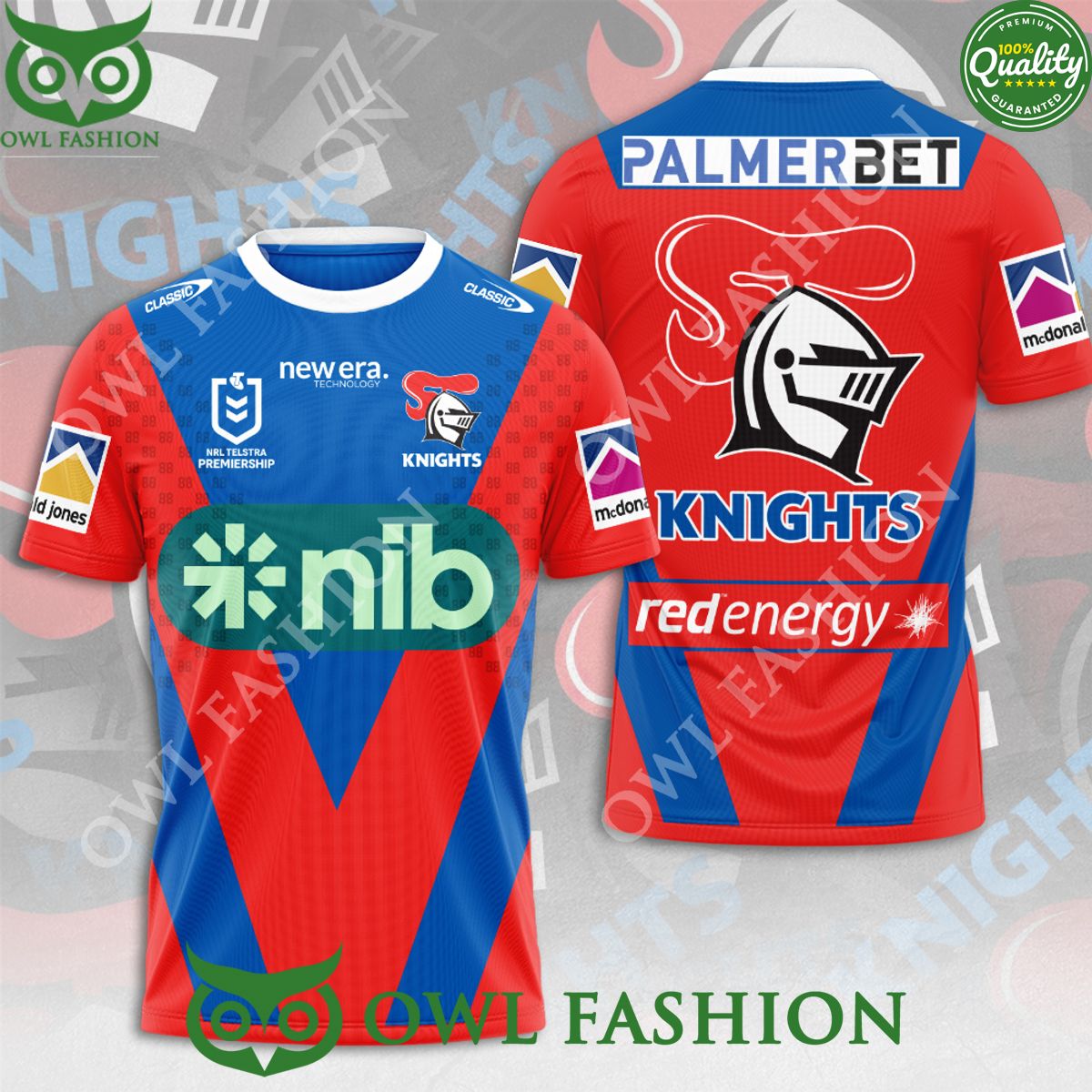 Newcastle Knights Palmerbet Classic 3D - Adult & Kids T-Shirts, Sweatshirts & Hoodies apparel design preview 1
