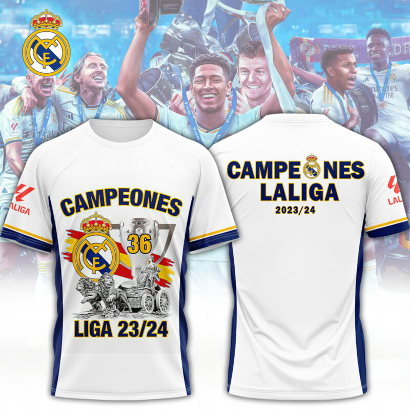 Campeones 36 champion cups Real Madrid Laliga 23 24 - Adult & Kids T-Shirts, Sweatshirts & Hoodies apparel design preview 1