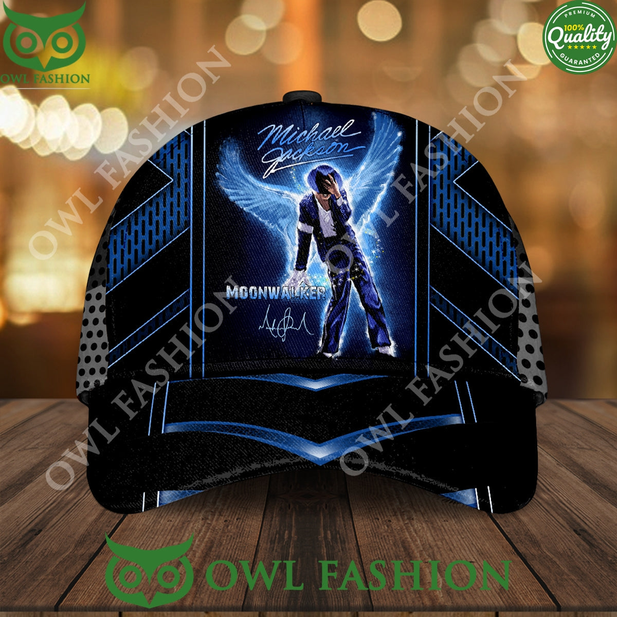 Michael Jackson Signature Blue Wings Classic Cap - Adult & Kids T-Shirts, Sweatshirts & Hoodies apparel design preview 1