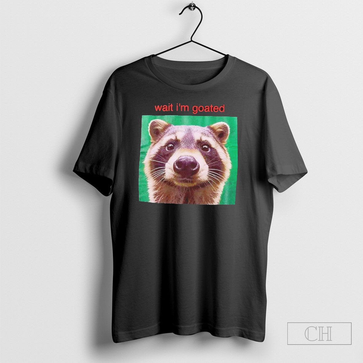 Raccoon Wait Im Goated - Adult & Kids T-Shirts, Sweatshirts & Hoodies apparel design preview 1