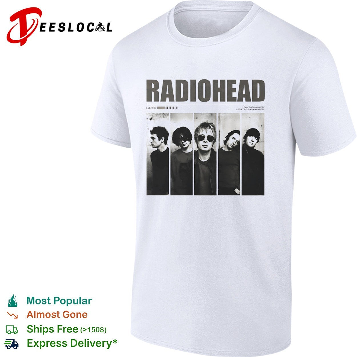 Radiohead Thom Yorke Jonny Greenwood Colin Ed O Brien - Adult & Kids T-Shirts, Sweatshirts & Hoodies apparel design preview 1