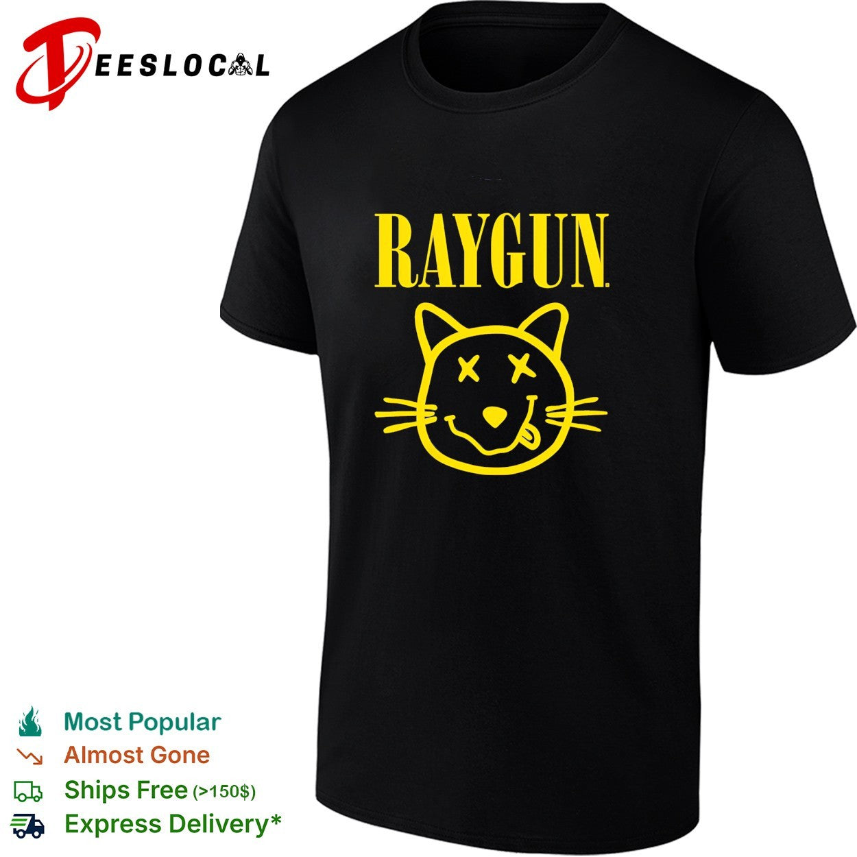 Raygun smiley cat logo - Adult & Kids T-Shirts, Sweatshirts & Hoodies apparel design preview 1