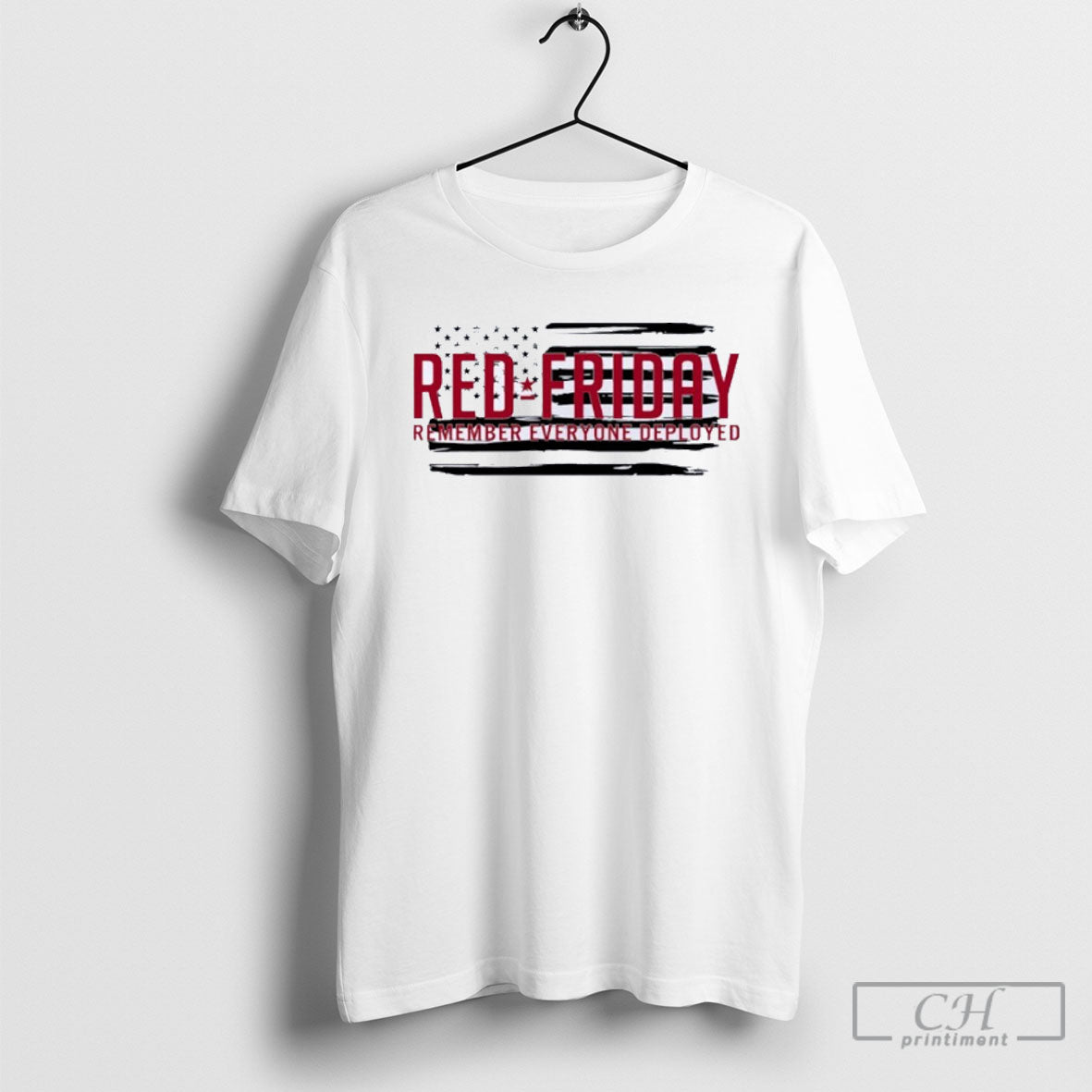Red Friday Remember Everyone Deployed Usa Flag - Adult & Kids T-Shirts, Sweatshirts & Hoodies apparel design preview 1