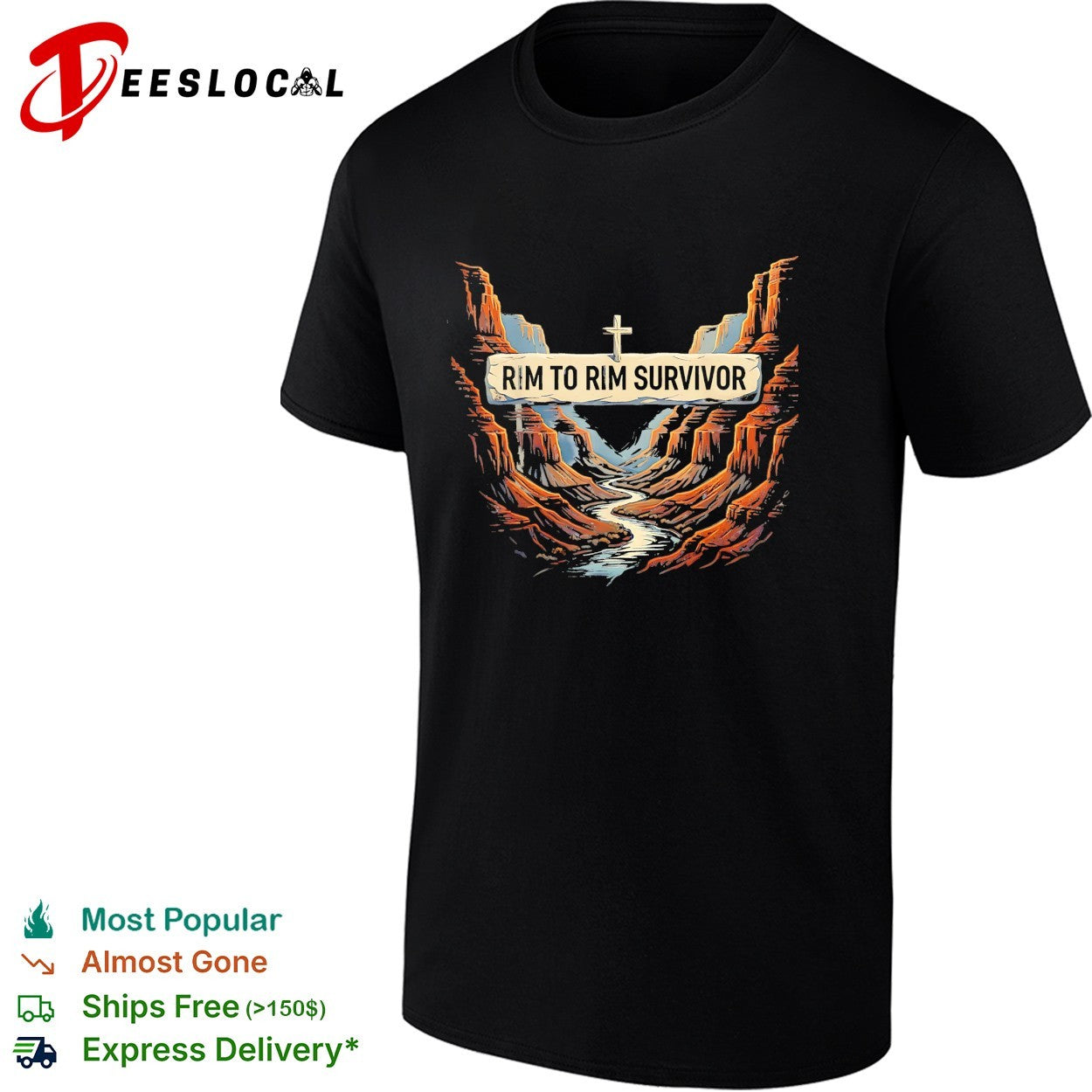 Rim to Grand Canyon survivor - Adult & Kids T-Shirts, Sweatshirts & Hoodies apparel design preview 1
