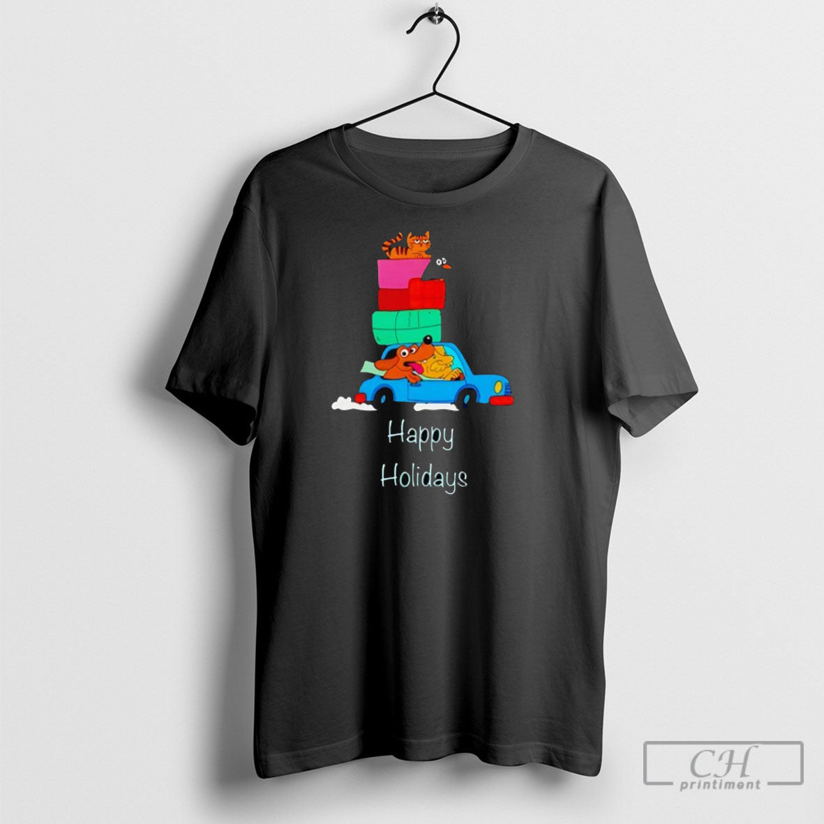Road Trip Happy Holidays - Adult & Kids T-Shirts, Sweatshirts & Hoodies apparel design preview 1