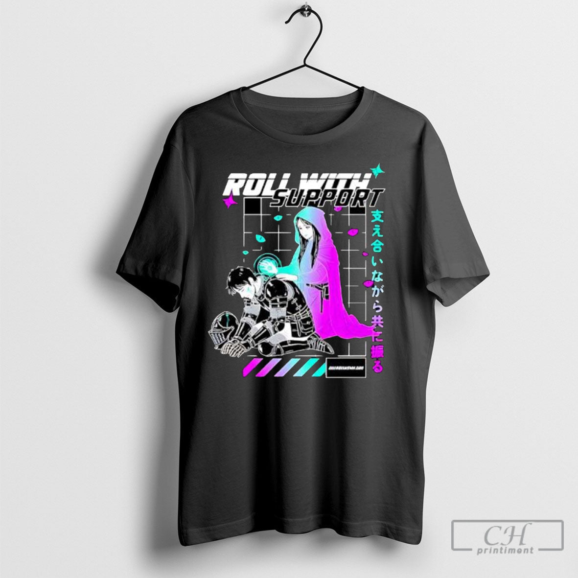 Roll With Support Retrowave - Adult & Kids T-Shirts, Sweatshirts & Hoodies apparel design preview 1