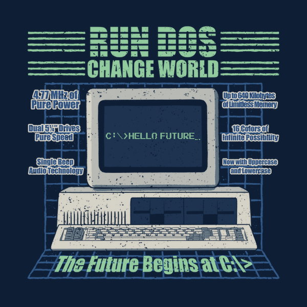 Run Dos Change World - Adult & Kids T-Shirts, Sweatshirts & Hoodies apparel design preview 1