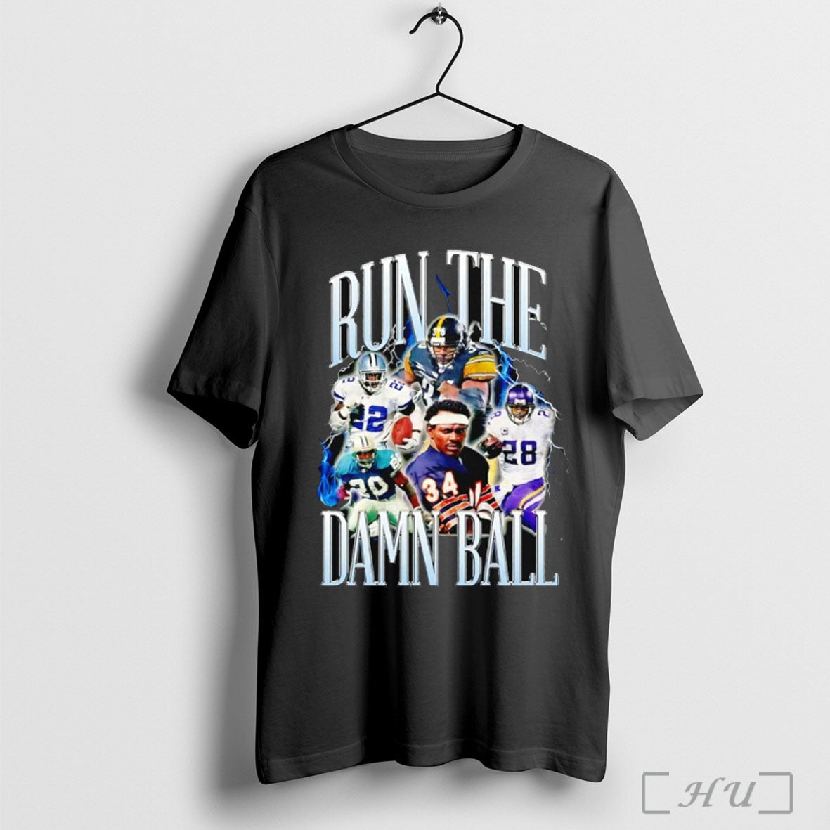 Run The Damn Ball Football Graphic - Adult & Kids T-Shirts, Sweatshirts & Hoodies apparel design preview 1