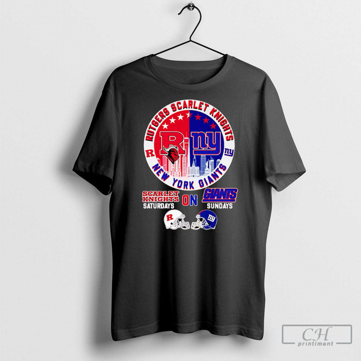 Rutgers Scarlet Knights On Saturdays New York Giants - Adult & Kids T-Shirts, Sweatshirts & Hoodies apparel design preview 1