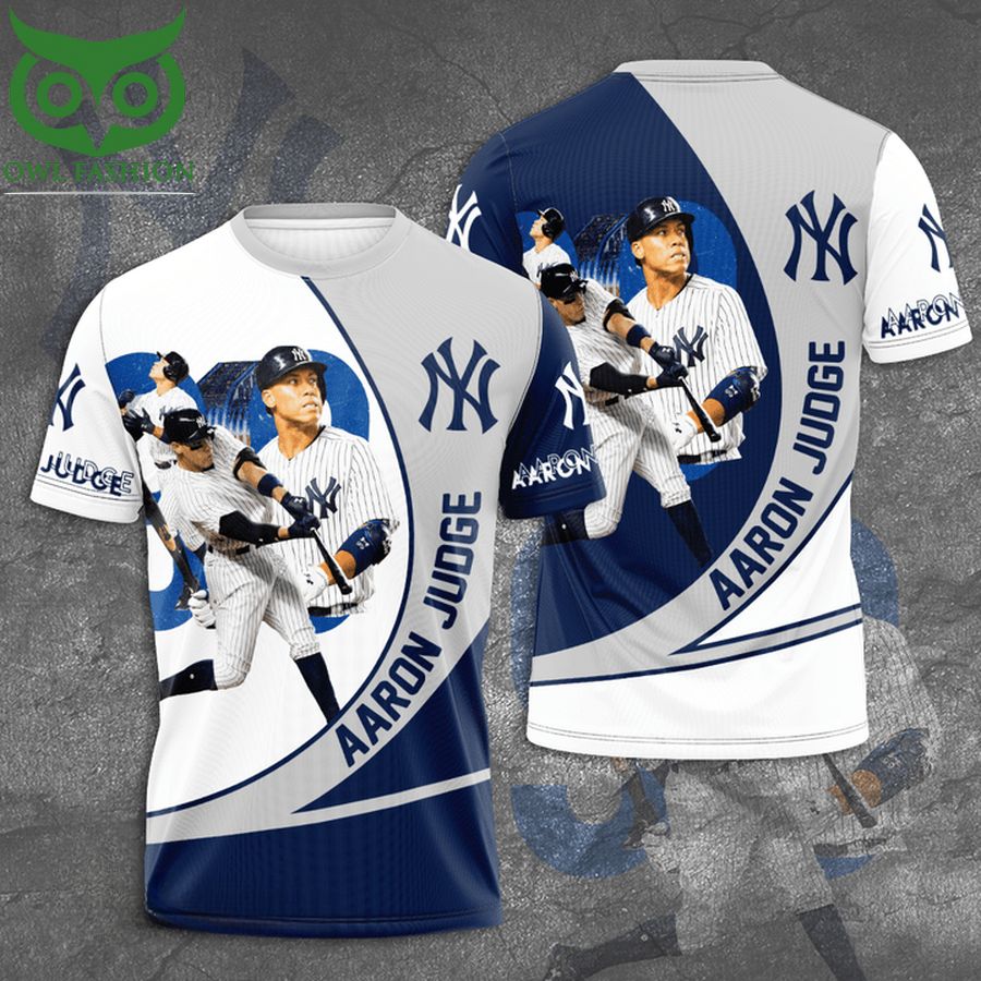 New York Yankees MLB Aaron Judge Gray Blue 3D - Adult & Kids T-Shirts, Sweatshirts & Hoodies apparel design preview 1