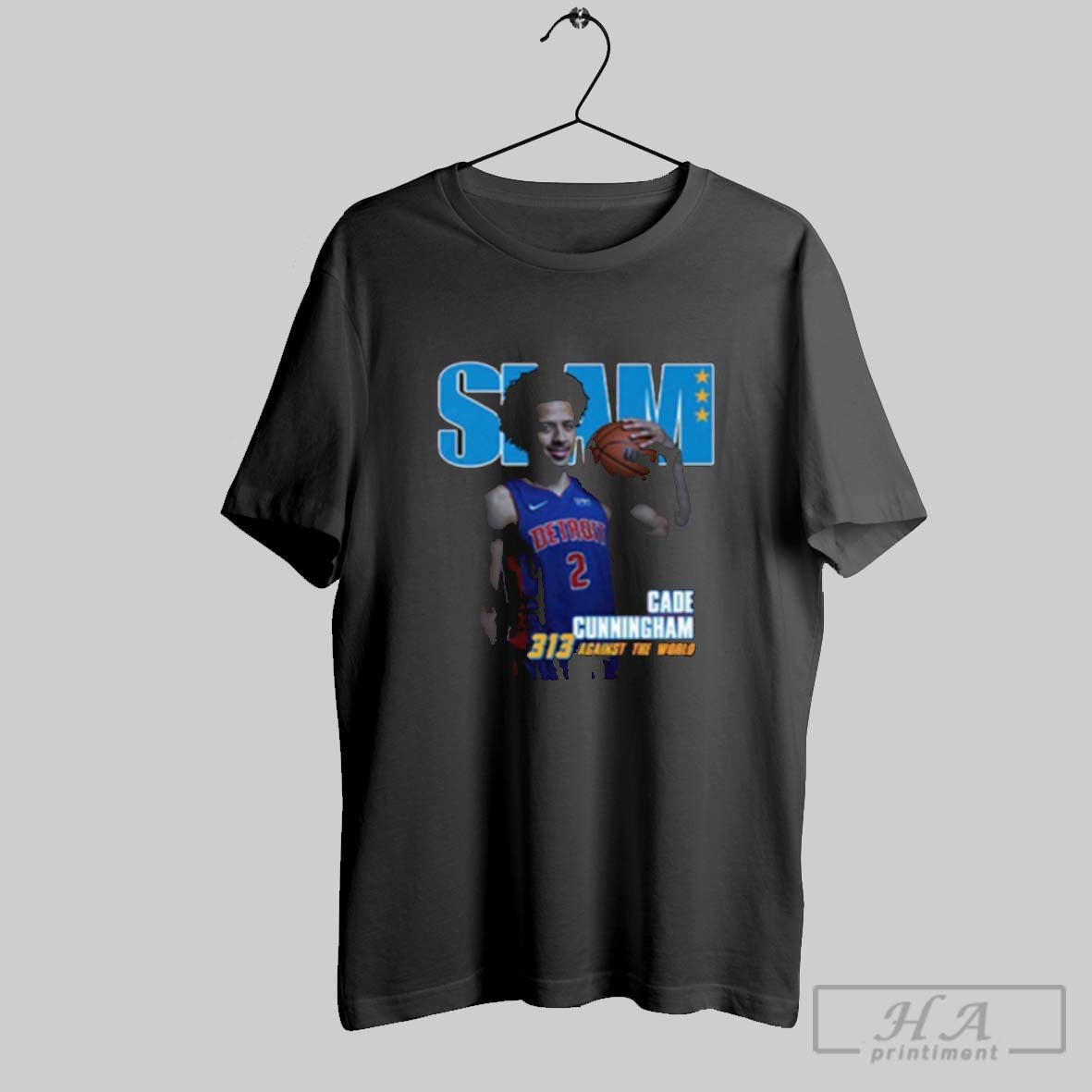 Slam Cade Cunningham 313 Against The World - Adult & Kids T-Shirts, Sweatshirts & Hoodies apparel design preview 1
