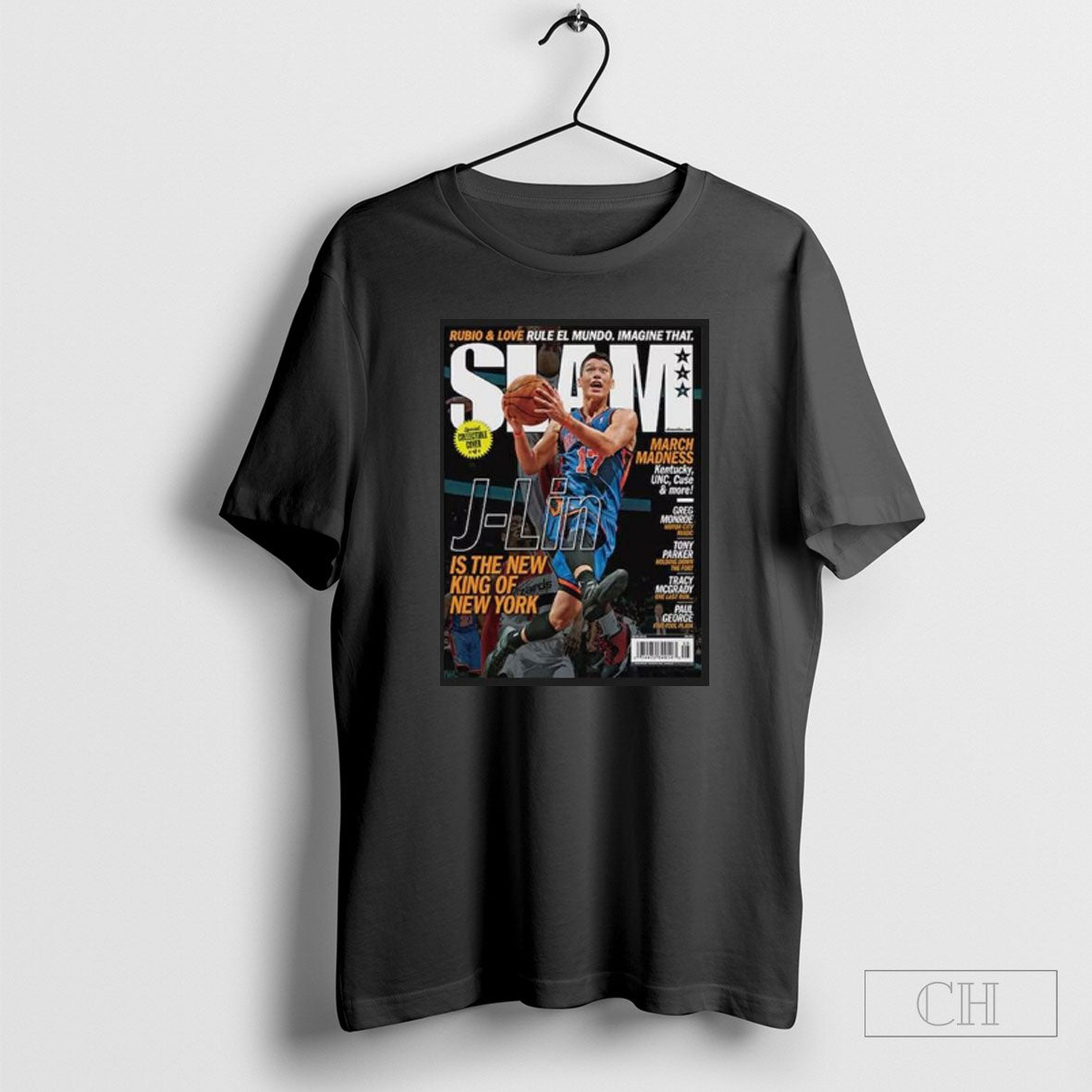 Slam Jeremy Lin Is The New King Of York - Adult & Kids T-Shirts, Sweatshirts & Hoodies apparel design preview 1