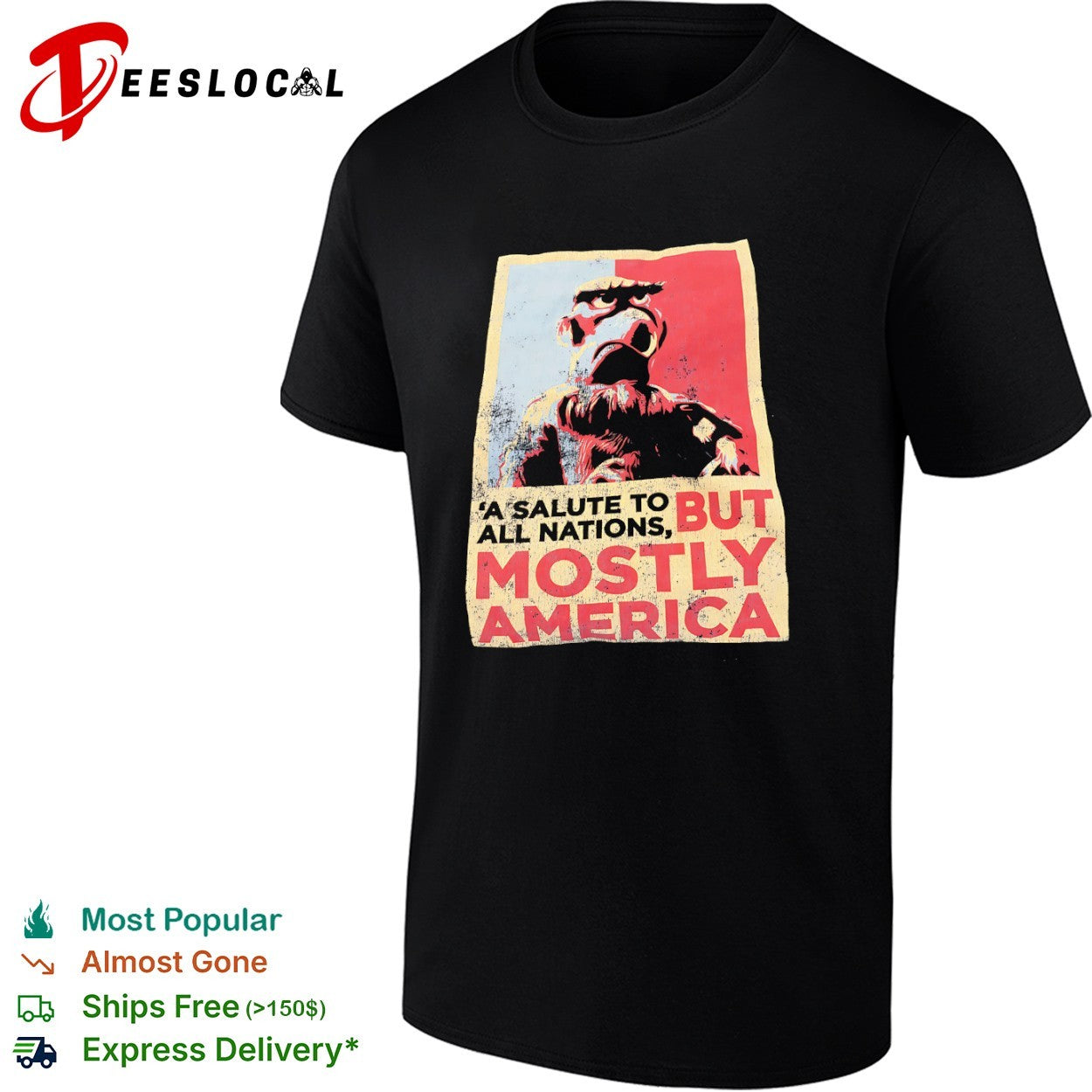 Sam the Eagle A Salute to all Nations but Mostly - Adult & Kids T-Shirts, Sweatshirts & Hoodies apparel design preview 1