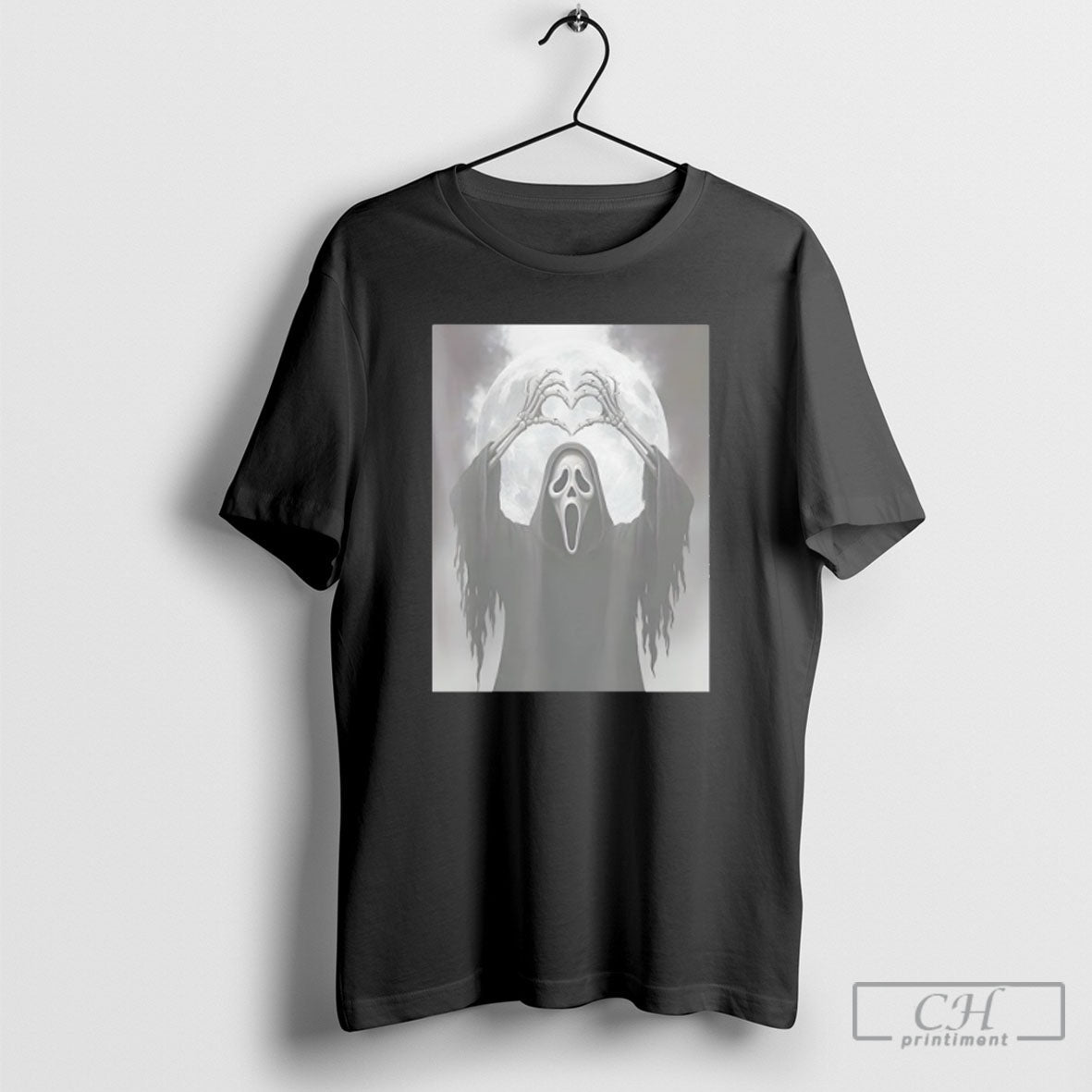 Scary Face Horror Halloween Ghost Heart Hands - Adult & Kids T-Shirts, Sweatshirts & Hoodies apparel design preview 1