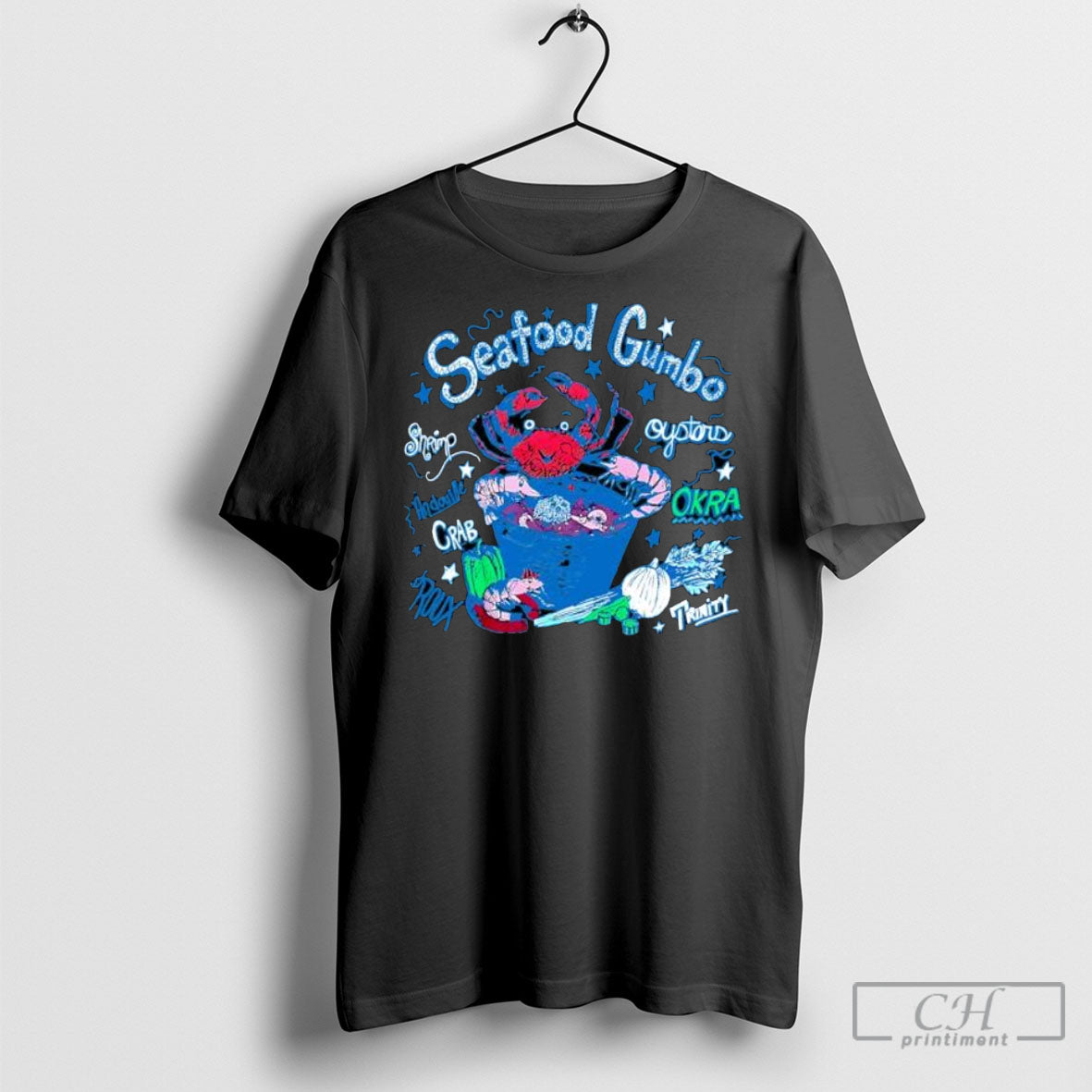 Seafood Gumbo Shrimp Andouille Crab Roux - Adult & Kids T-Shirts, Sweatshirts & Hoodies apparel design preview 1