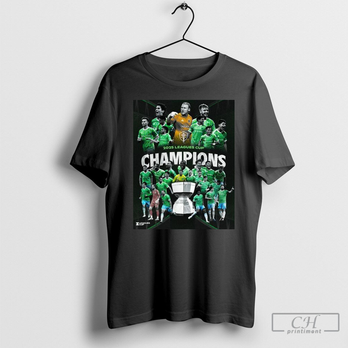 Seattle Sounders 2025 Leagues Cup Champions Poster - Adult & Kids T-Shirts, Sweatshirts & Hoodies apparel design preview 1