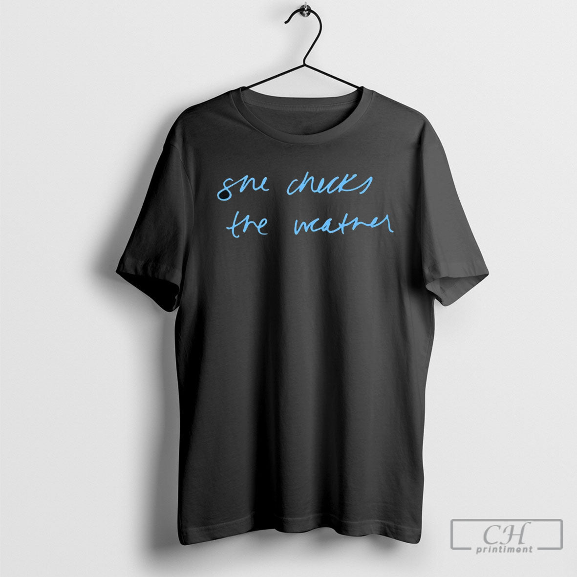 She Checks The Weather - Adult & Kids T-Shirts, Sweatshirts & Hoodies apparel design preview 1