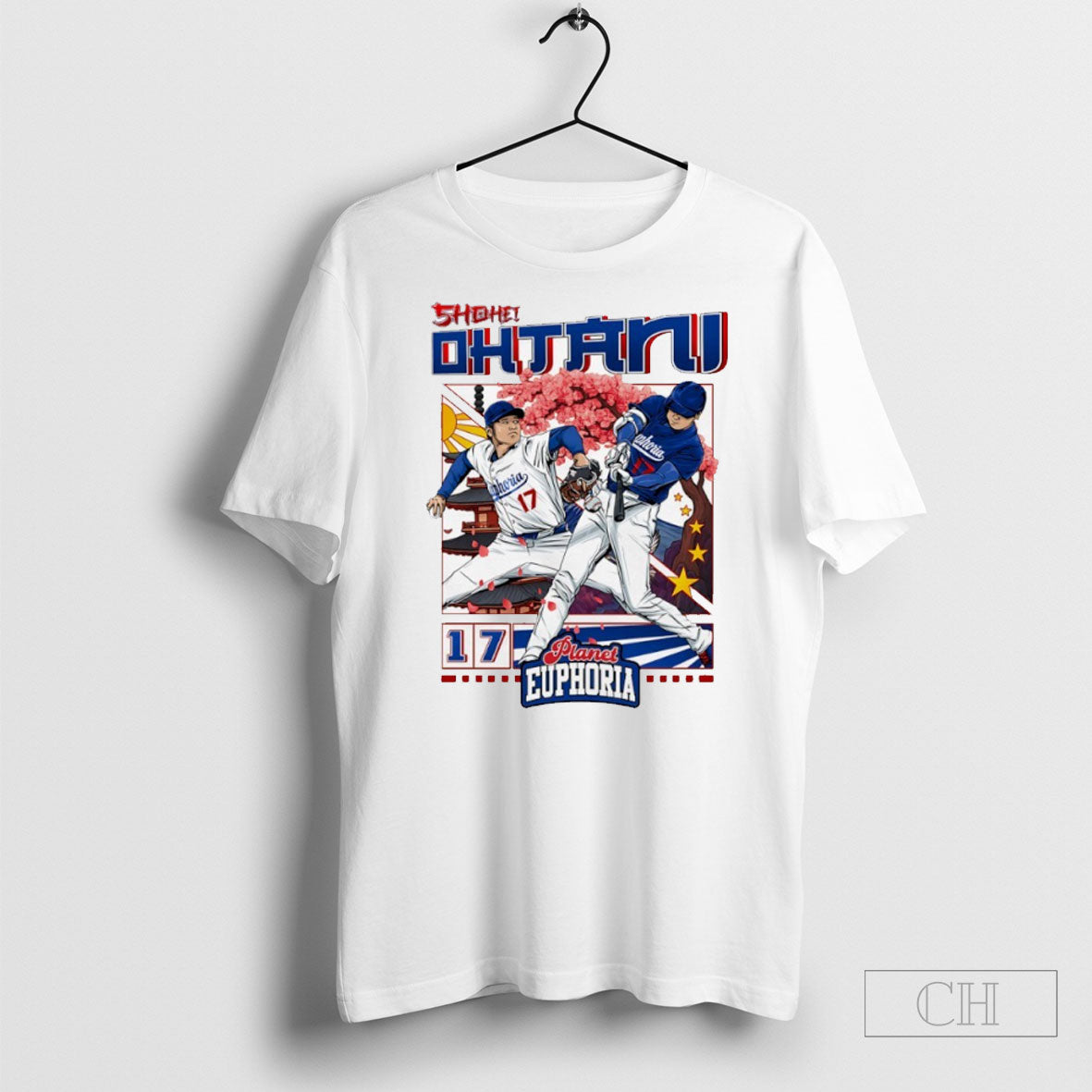 Shohei Ohtani 17 Los Angeles Dodgers Football Blossom - Adult & Kids T-Shirts, Sweatshirts & Hoodies apparel design preview 1