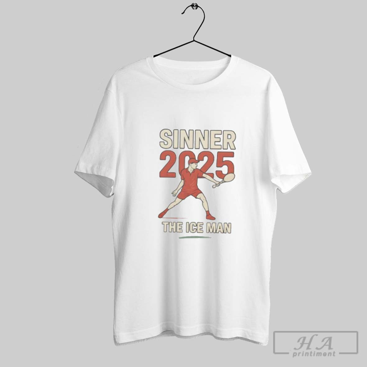 Sinner 2025 The Ice Man Tennis - Adult & Kids T-Shirts, Sweatshirts & Hoodies apparel design preview 1