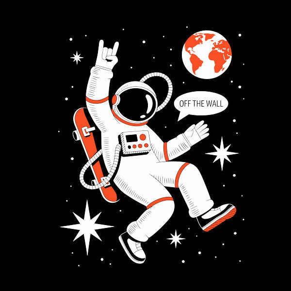 Skater Astronaut 2 - Adult & Kids T-Shirts, Sweatshirts & Hoodies apparel design preview 1