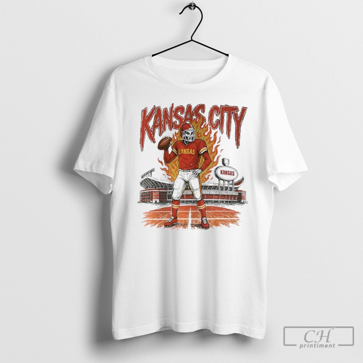 Skeleton Kansas City Chiefs Stadium Player Football - Adult & Kids T-Shirts, Sweatshirts & Hoodies apparel design preview 1