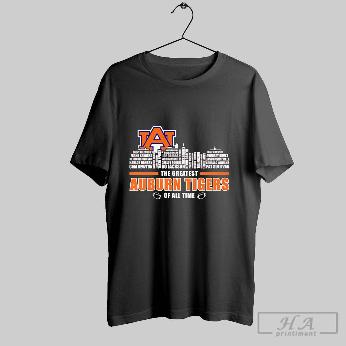 Skyline Name The Greatest Auburn Tigers Of All Time - Adult & Kids T-Shirts, Sweatshirts & Hoodies apparel design preview 1
