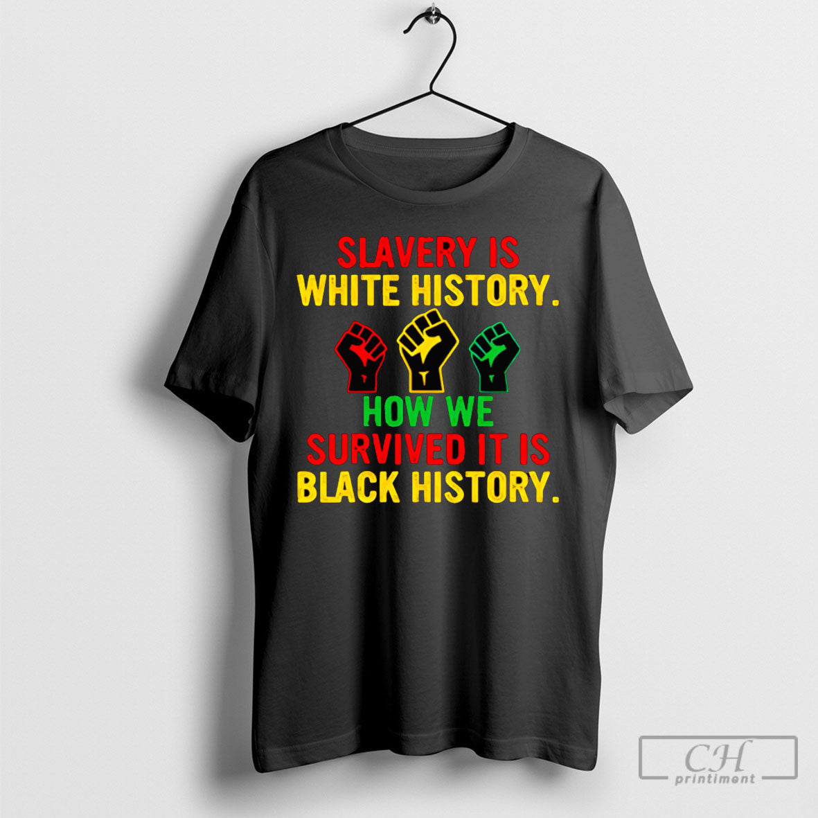 Slavery Is White History How We Survived - Adult & Kids T-Shirts, Sweatshirts & Hoodies apparel design preview 1