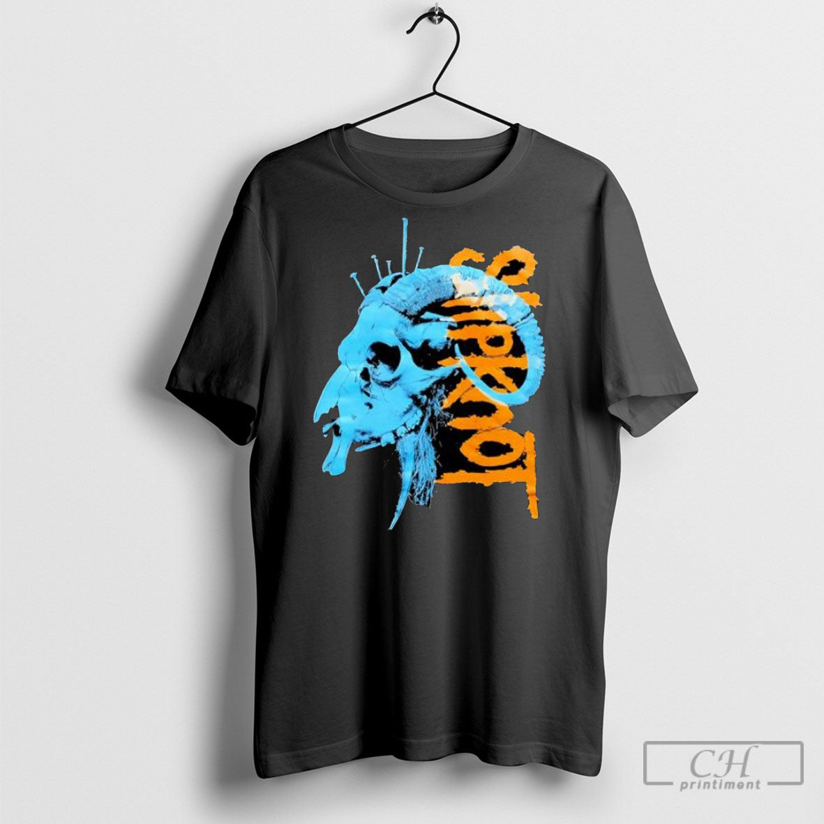 Slipknot Ram Skull Nails - Adult & Kids T-Shirts, Sweatshirts & Hoodies apparel design preview 1