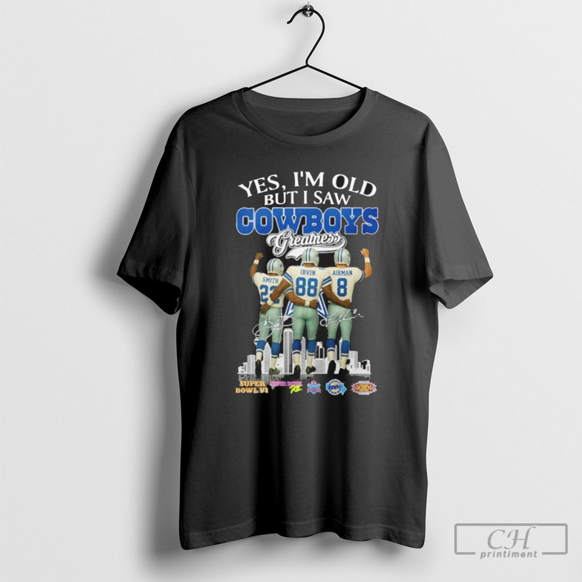 Smith Irvin And Aikman Cowboys Signature - Adult & Kids T-Shirts, Sweatshirts & Hoodies apparel design preview 1