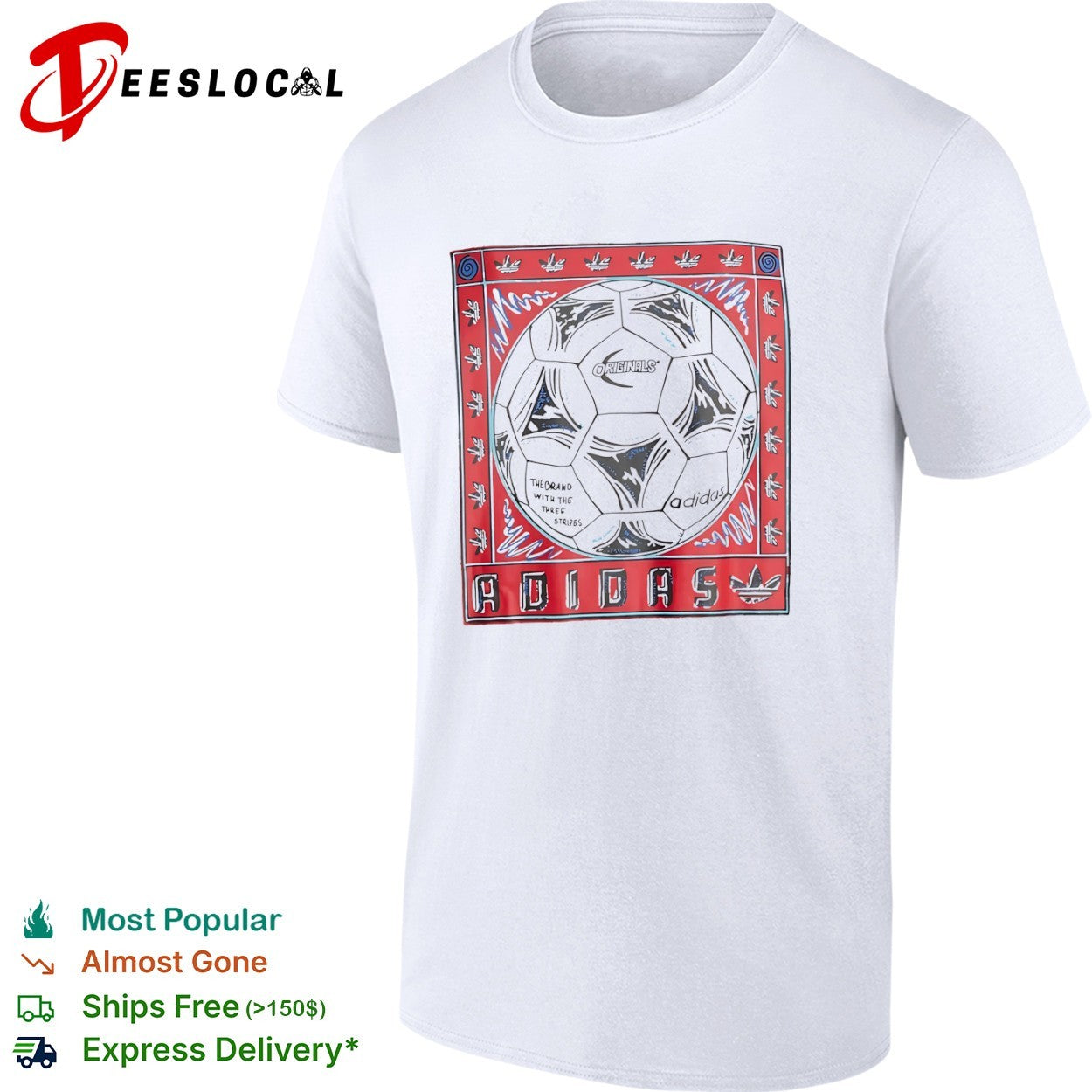 Soccer ball originals the brand with three stripes - Adult & Kids T-Shirts, Sweatshirts & Hoodies apparel design preview 1