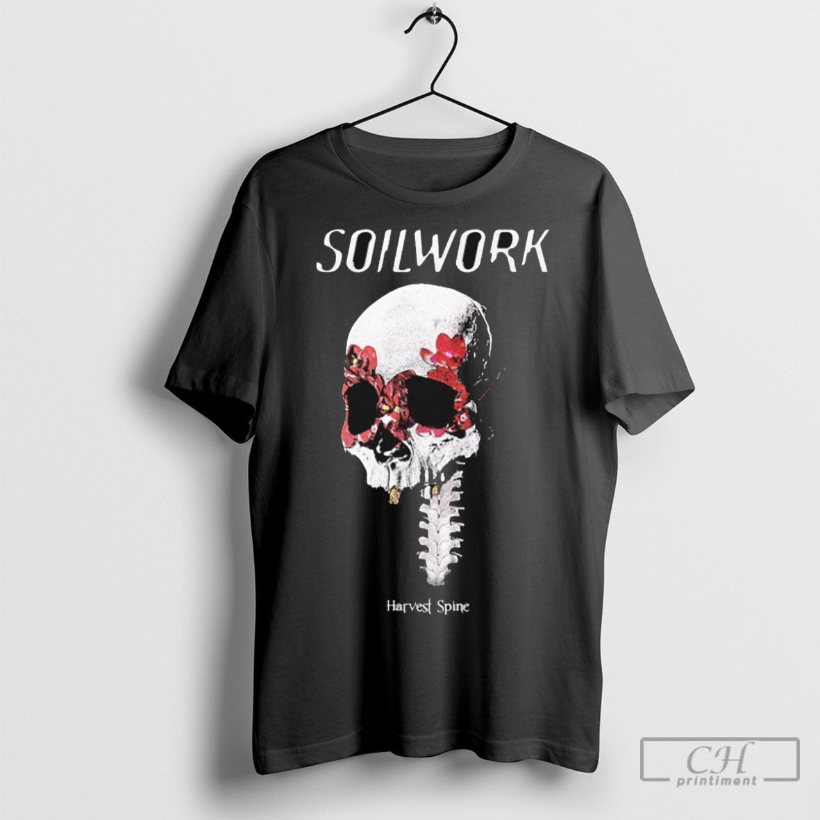 Soilwork Harvest Spine Skull - Adult & Kids T-Shirts, Sweatshirts & Hoodies apparel design preview 1