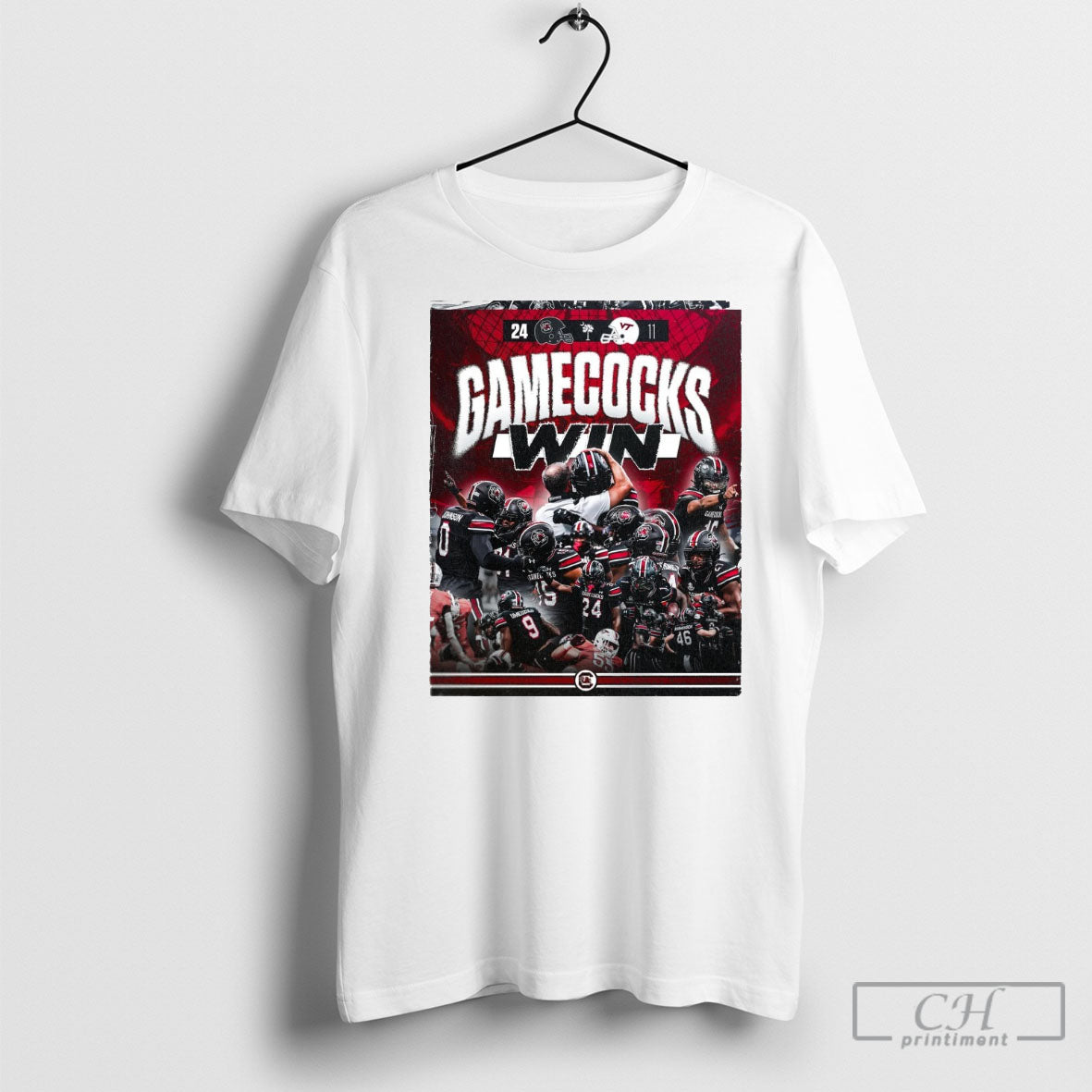 South Carolina Gamecocks Win Virginia Tech Hokies - Adult & Kids T-Shirts, Sweatshirts & Hoodies apparel design preview 1