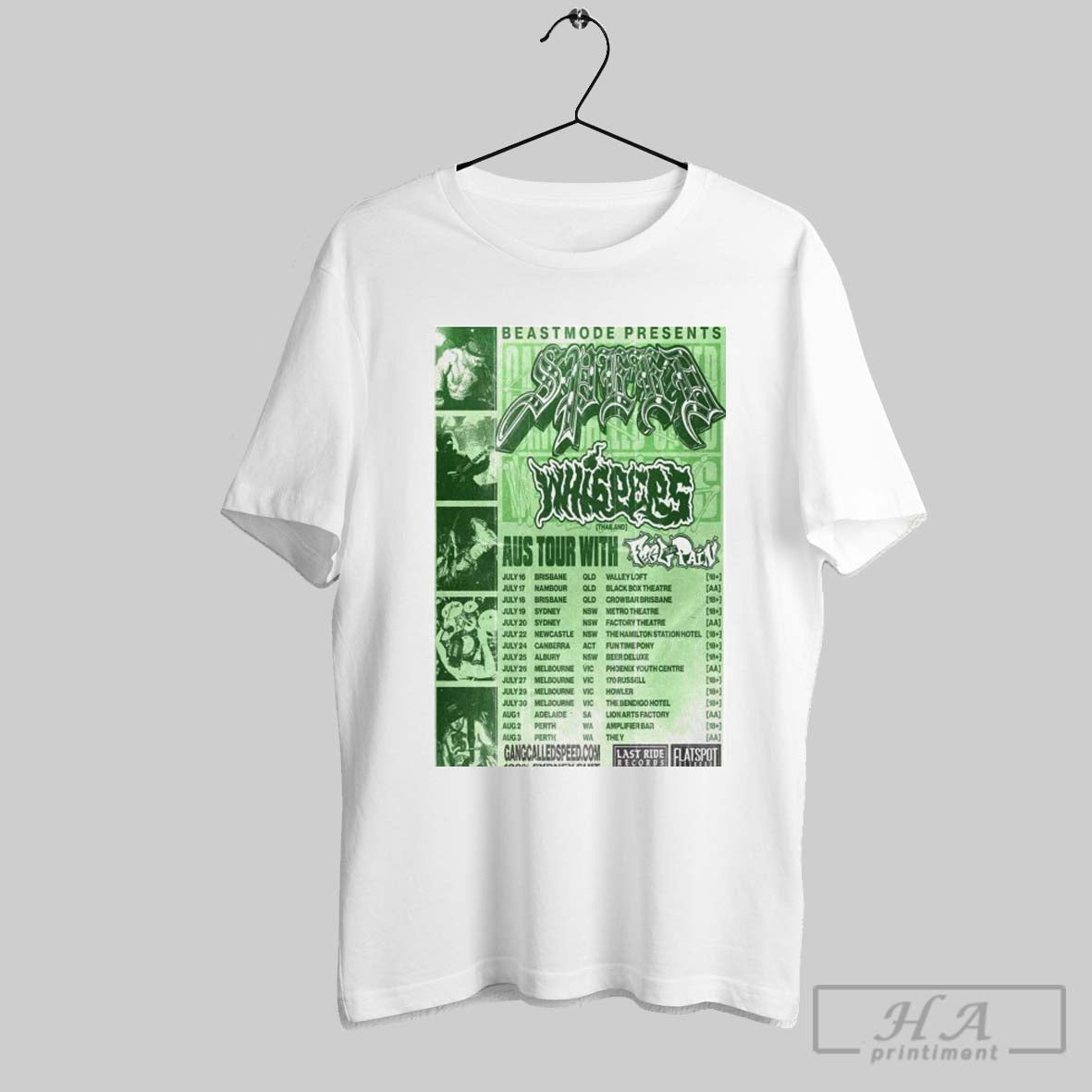 Speed Beastmode Australian Hardcore Tour 2025 - Adult & Kids T-Shirts, Sweatshirts & Hoodies apparel design preview 1