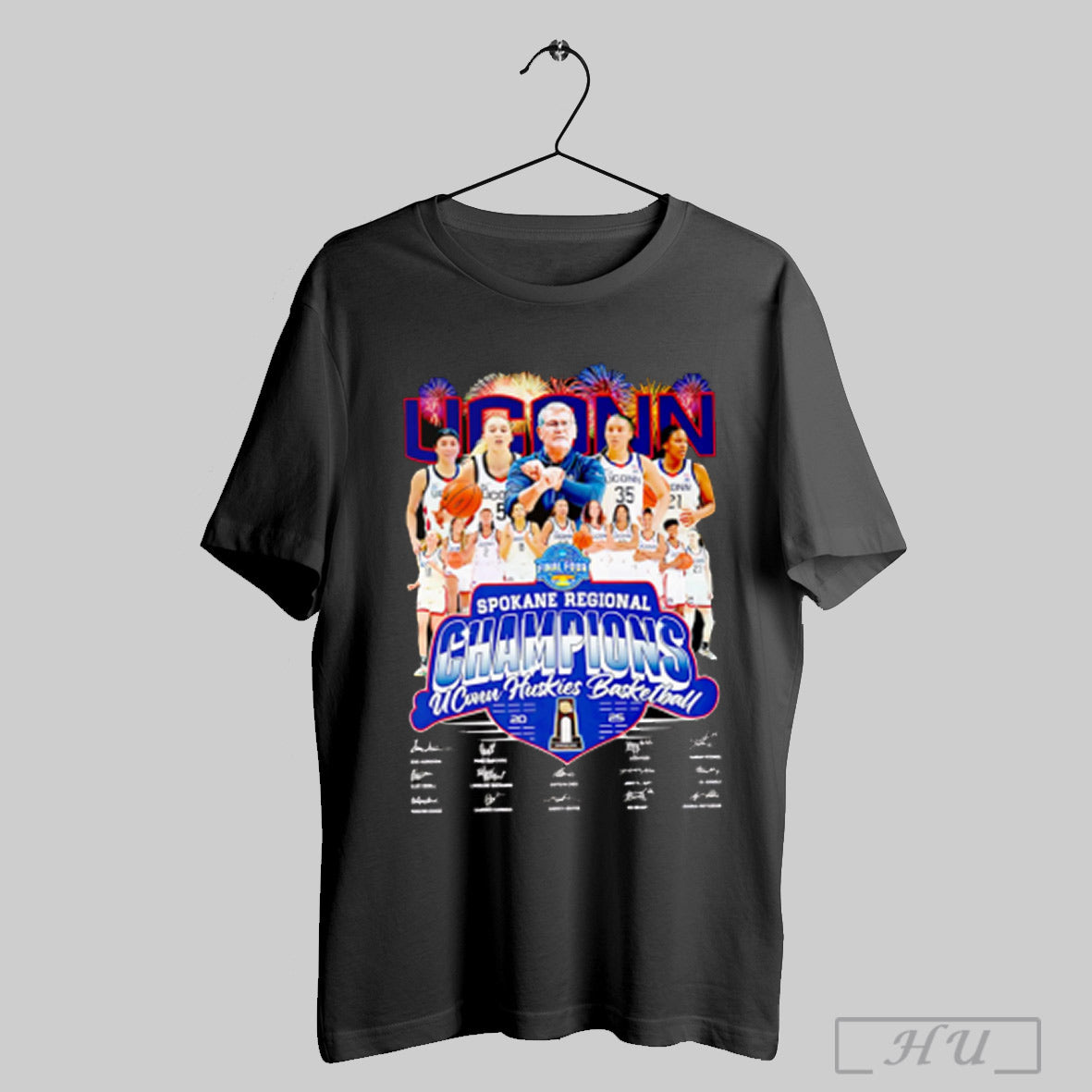 Spokane Regional Champions Uconn Huskies Basketball - Adult & Kids T-Shirts, Sweatshirts & Hoodies apparel design preview 1