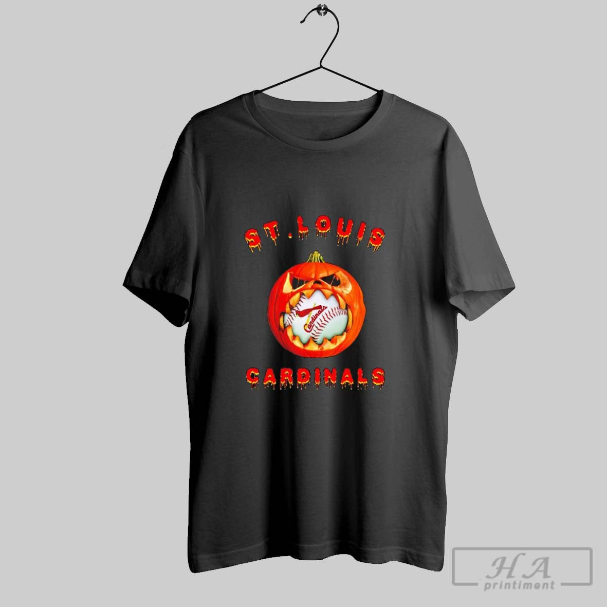 St Louis Cardinals Halloween Pumpkin - Adult & Kids T-Shirts, Sweatshirts & Hoodies apparel design preview 1