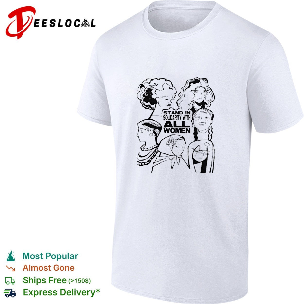 Stand in solidarity with all women diverse portraits - Adult & Kids T-Shirts, Sweatshirts & Hoodies apparel design preview 1