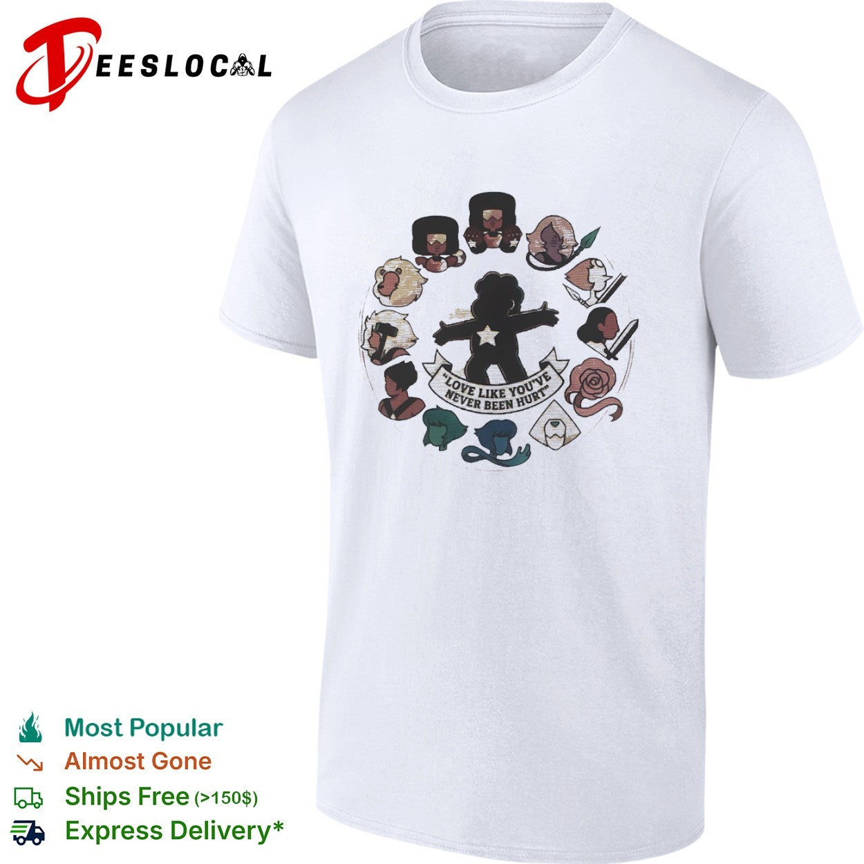Steven Universe Characters Love like you've never - Adult & Kids T-Shirts, Sweatshirts & Hoodies apparel design preview 1