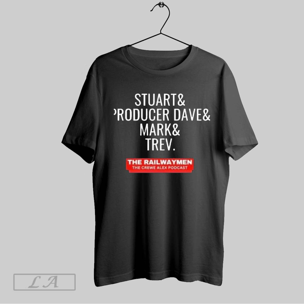 Stuart And Producer Dave Mark Trev The Railwaymen - Adult & Kids T-Shirts, Sweatshirts & Hoodies apparel design preview 1