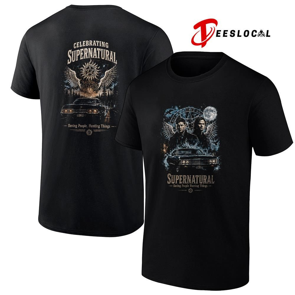 Supernatural saving people hunting things graphic - Adult & Kids T-Shirts, Sweatshirts & Hoodies apparel design preview 1