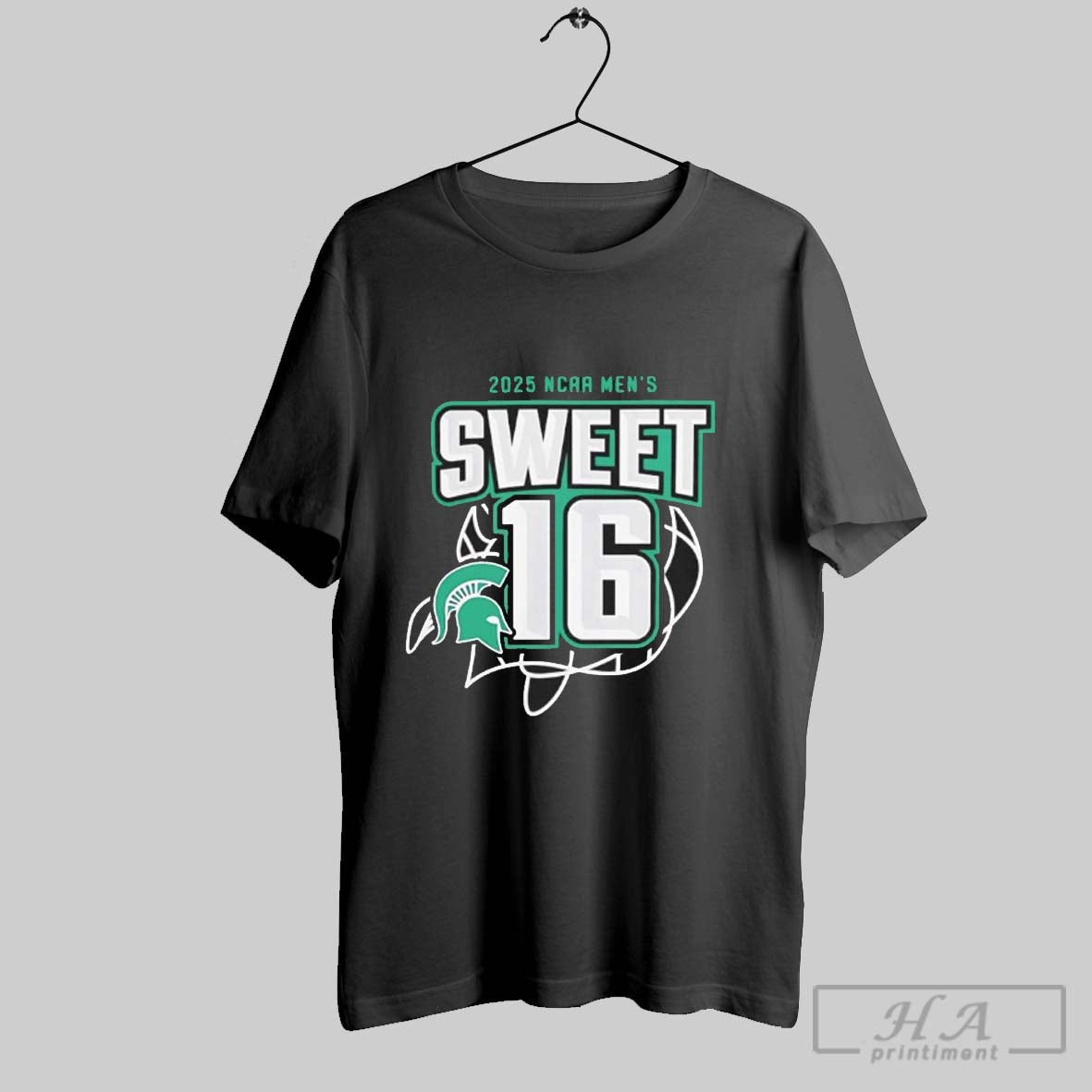 Sweet 16 Michigan State Spartans Mens Basketball 2025 - Adult & Kids T-Shirts, Sweatshirts & Hoodies apparel design preview 1