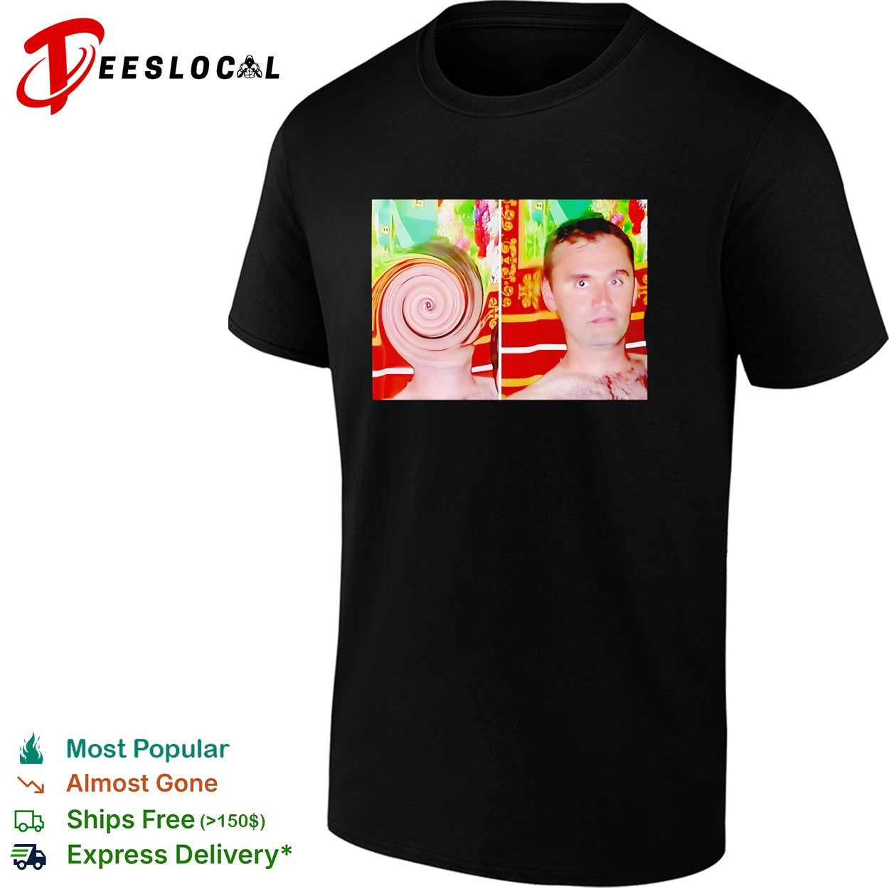 Swirly Kirk Charlie Robocough Kirkification Meme - Adult & Kids T-Shirts, Sweatshirts & Hoodies apparel design preview 1