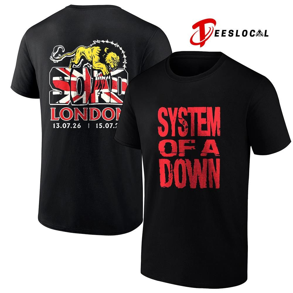 System Of A Down SOAD London UK Tottenham Stadium - Adult & Kids T-Shirts, Sweatshirts & Hoodies apparel design preview 1