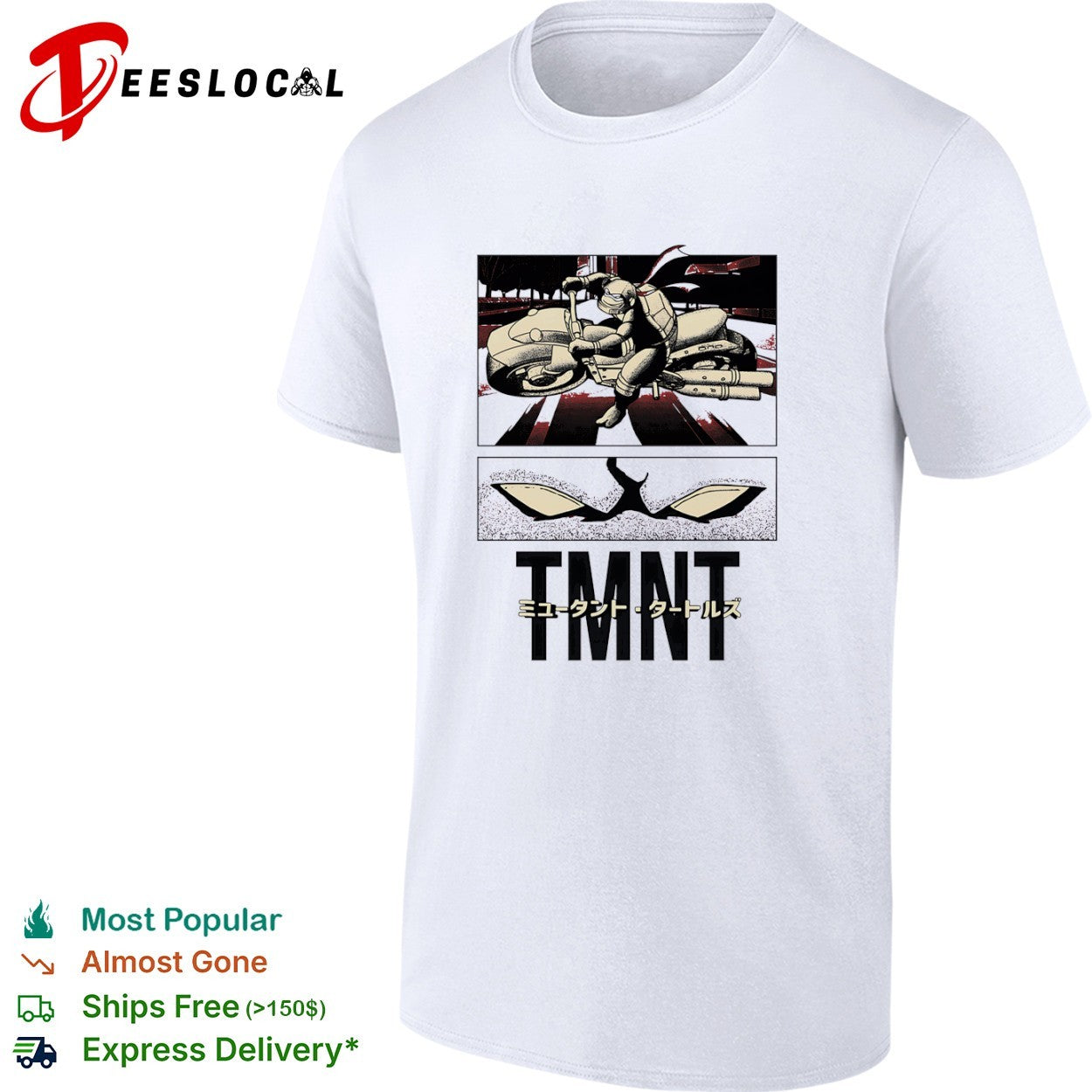 TMNT Mutant Turtles Motorcycle Anime Style - Adult & Kids T-Shirts, Sweatshirts & Hoodies apparel design preview 1