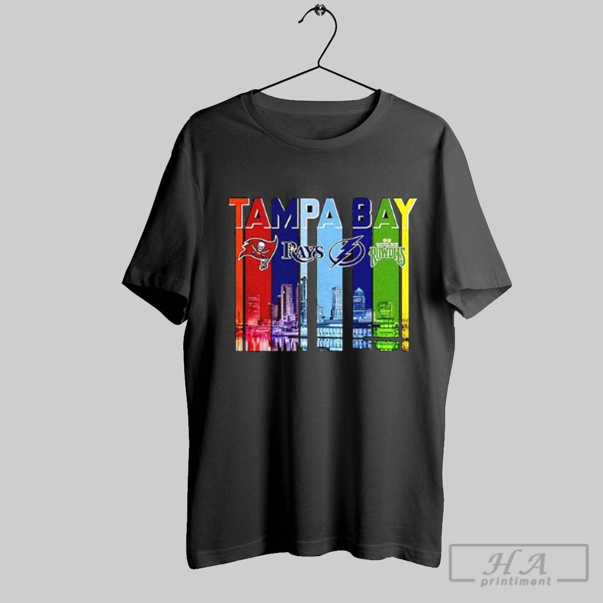 Tampa Bay Skyline City Sports Team Logo - Adult & Kids T-Shirts, Sweatshirts & Hoodies apparel design preview 1