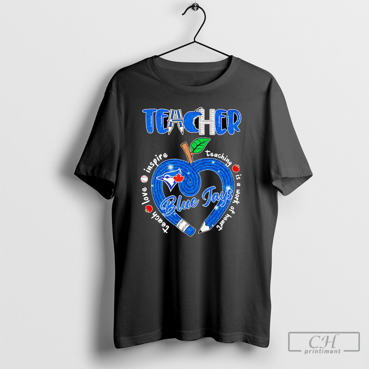 Teacher Teach Love Inspire Teaching Is A Work Of - Adult & Kids T-Shirts, Sweatshirts & Hoodies apparel design preview 1